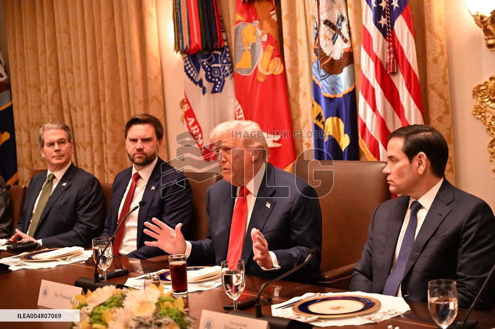 Trump Hosts a bilateral lunch with President Javier Gerardo Milei of Argentina