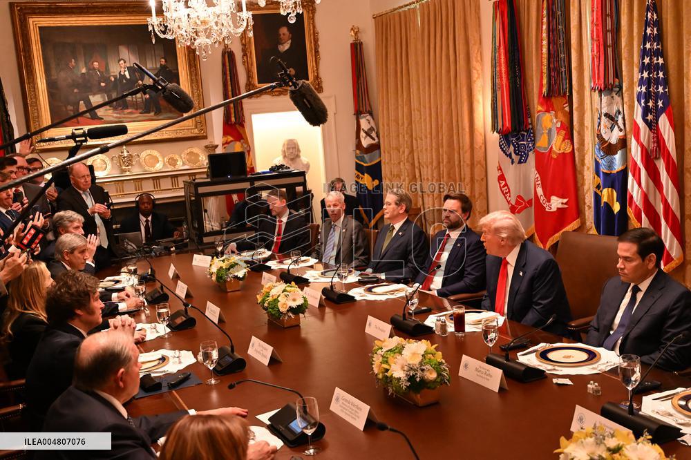 Trump Hosts a bilateral lunch with President Javier Gerardo Milei of Argentina