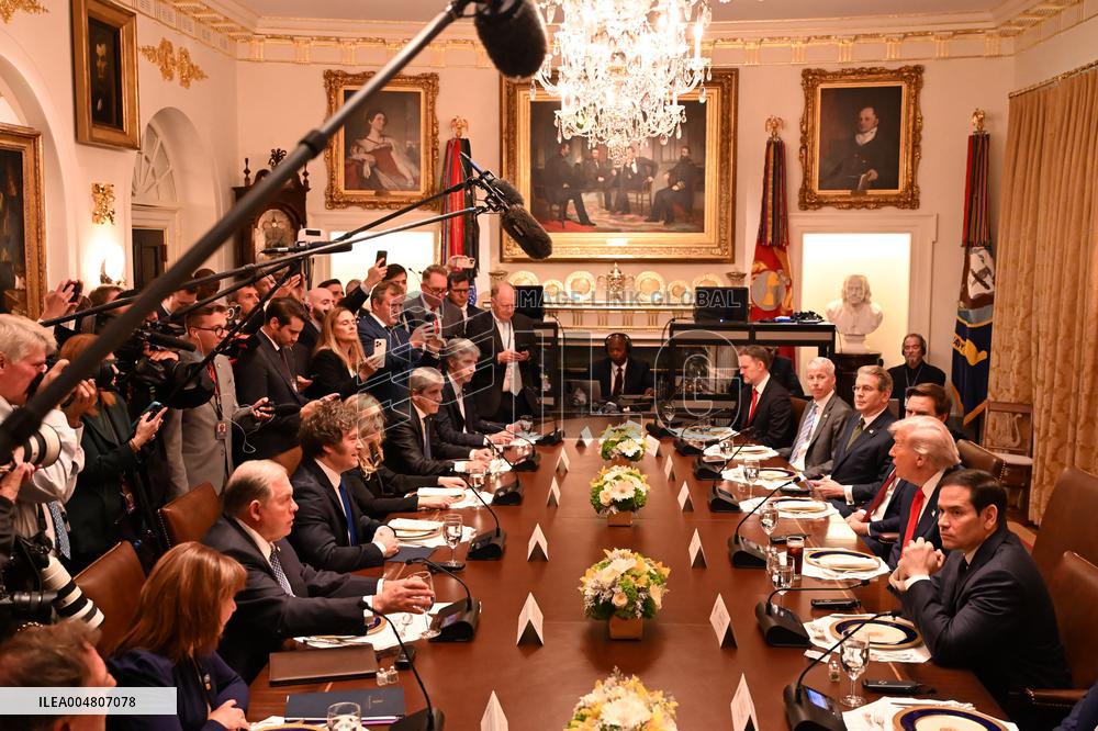Trump Hosts a bilateral lunch with President Javier Gerardo Milei of Argentina