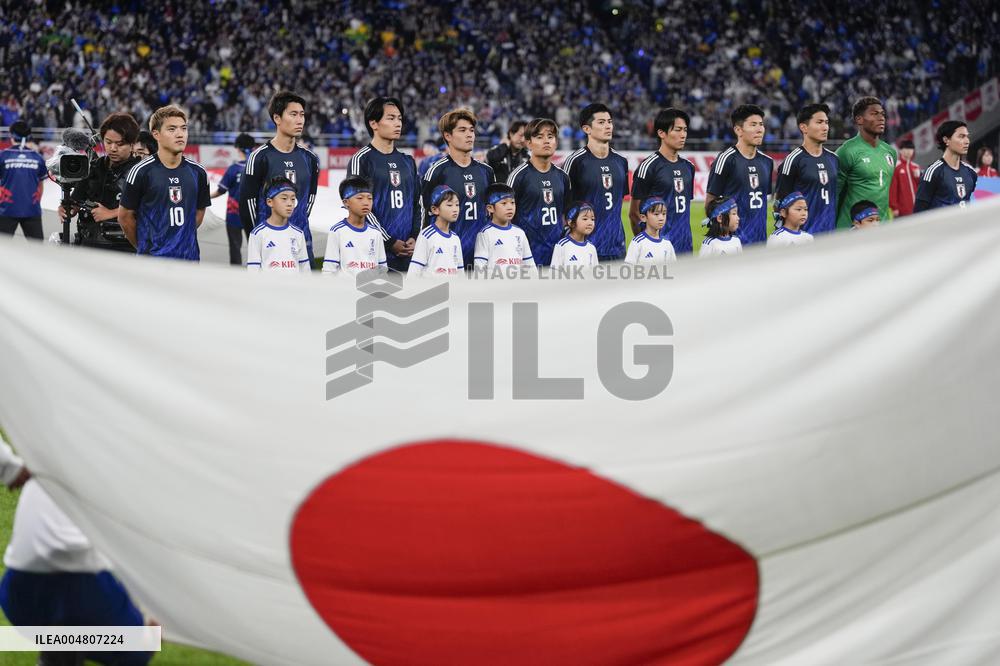 Football: Friendly between Japan and Brazil