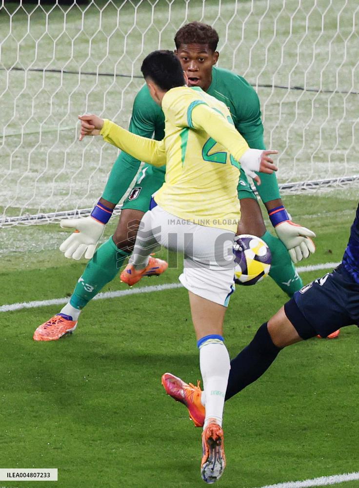 Football: Friendly between Japan and Brazil