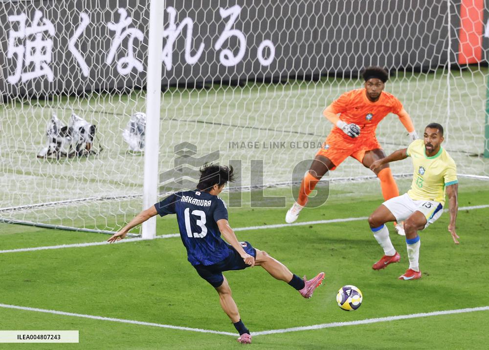 Football: Friendly between Japan and Brazil
