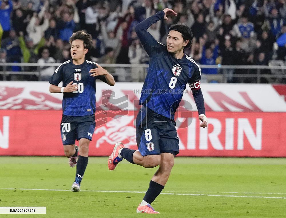 Football: Friendly between Japan and Brazil