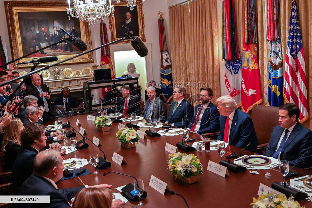Trump Hosts a bilateral lunch with President Javier Gerardo Milei of Argentina