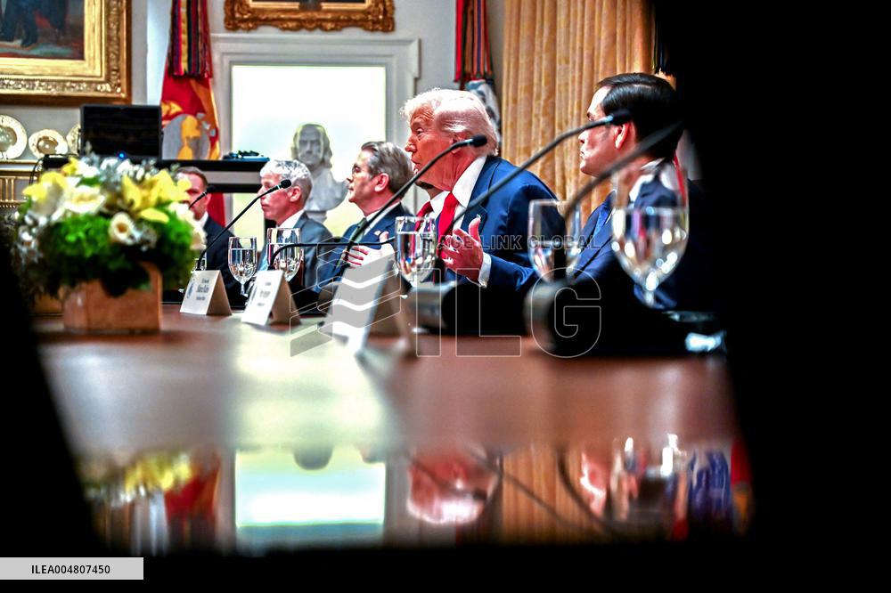 Trump Hosts a bilateral lunch with President Javier Gerardo Milei of Argentina