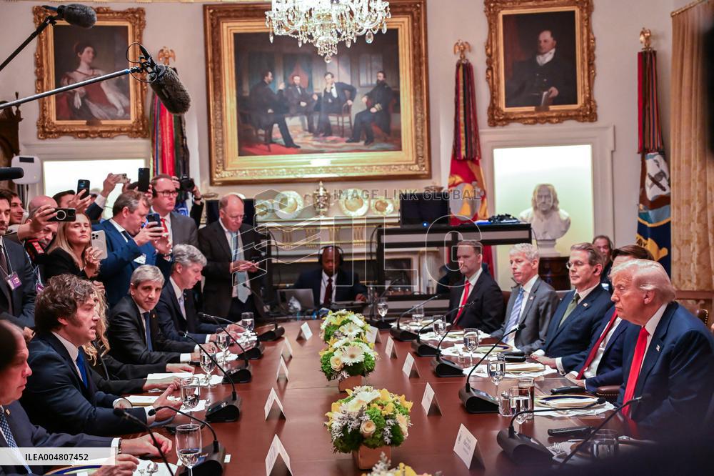 Trump Hosts a bilateral lunch with President Javier Gerardo Milei of Argentina