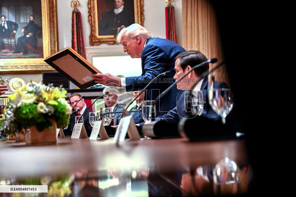 Trump Hosts a bilateral lunch with President Javier Gerardo Milei of Argentina