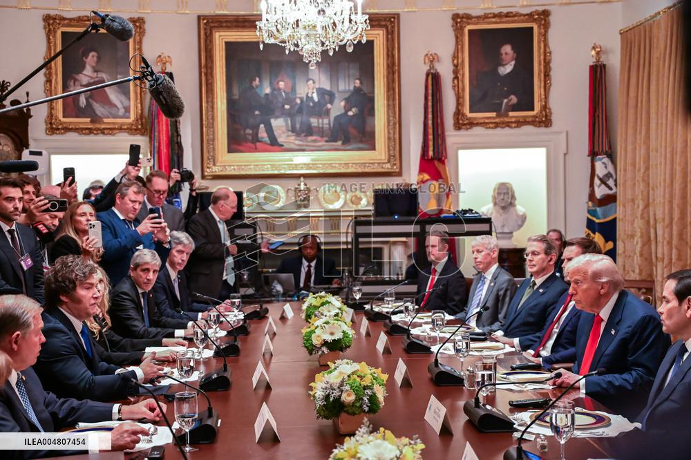 Trump Hosts a bilateral lunch with President Javier Gerardo Milei of Argentina