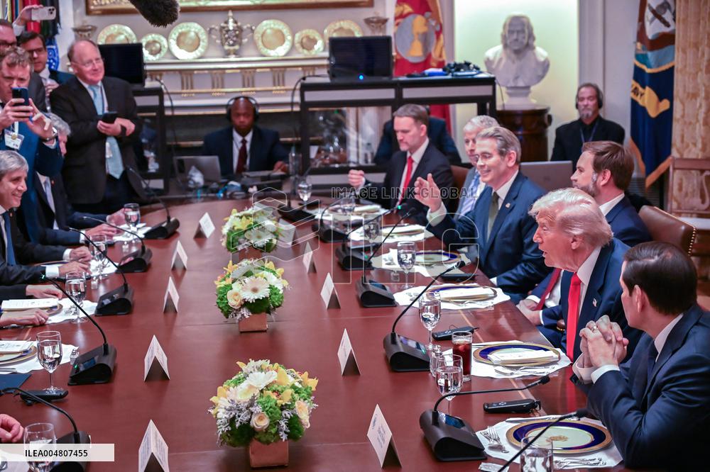 Trump Hosts a bilateral lunch with President Javier Gerardo Milei of Argentina