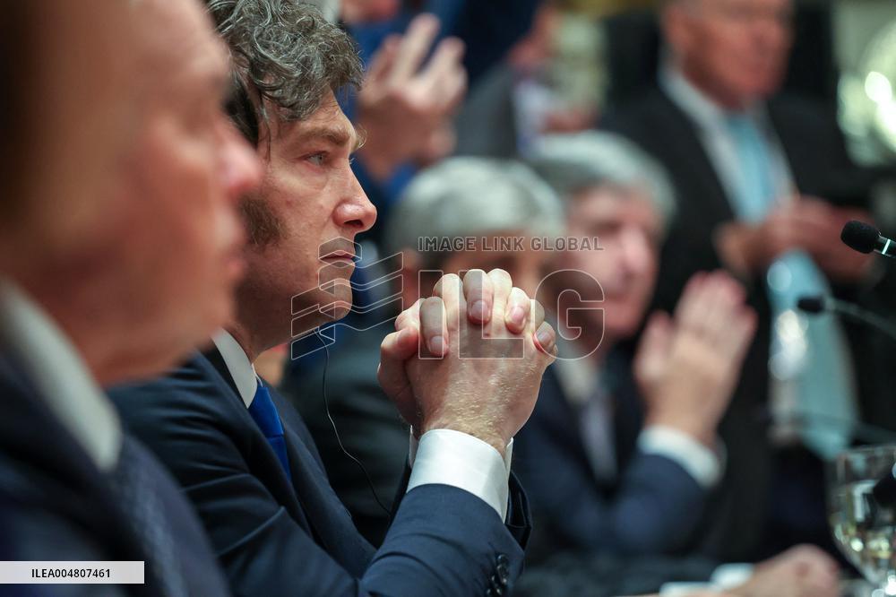 Trump Hosts a bilateral lunch with President Javier Gerardo Milei of Argentina