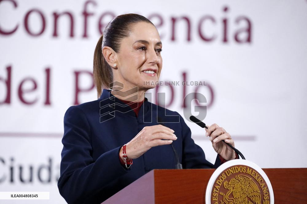 Mexican President Claudia Sheinbaum Holds Briefing Conference - Mexico
