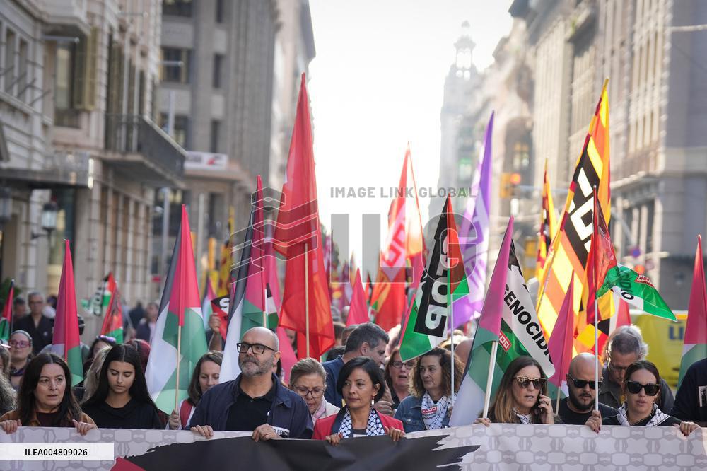 CCOO and UGT demonstrations in favor of Palestine - Barcelona