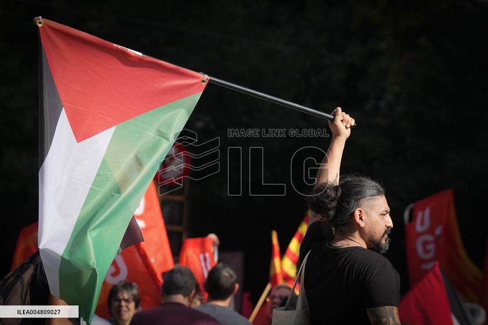 CCOO and UGT demonstrations in favor of Palestine - Barcelona