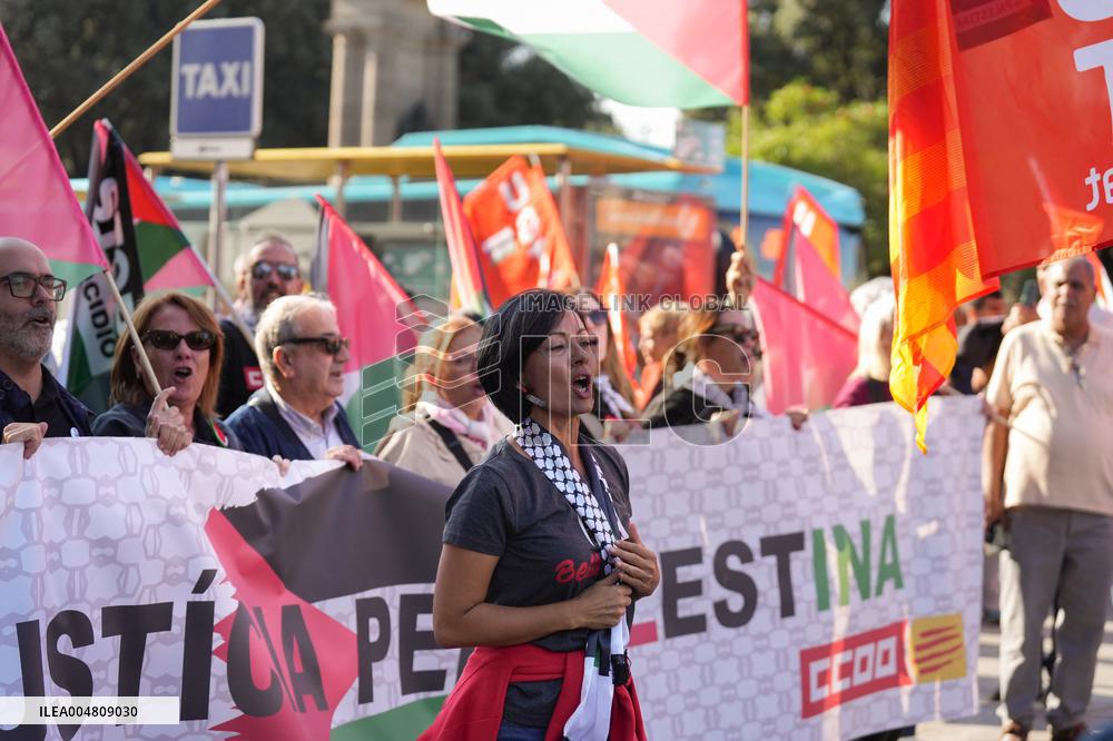 CCOO and UGT demonstrations in favor of Palestine - Barcelona