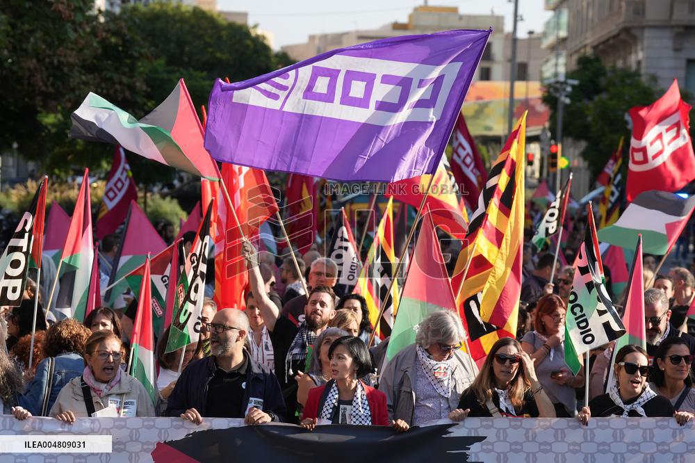 CCOO and UGT demonstrations in favor of Palestine - Barcelona