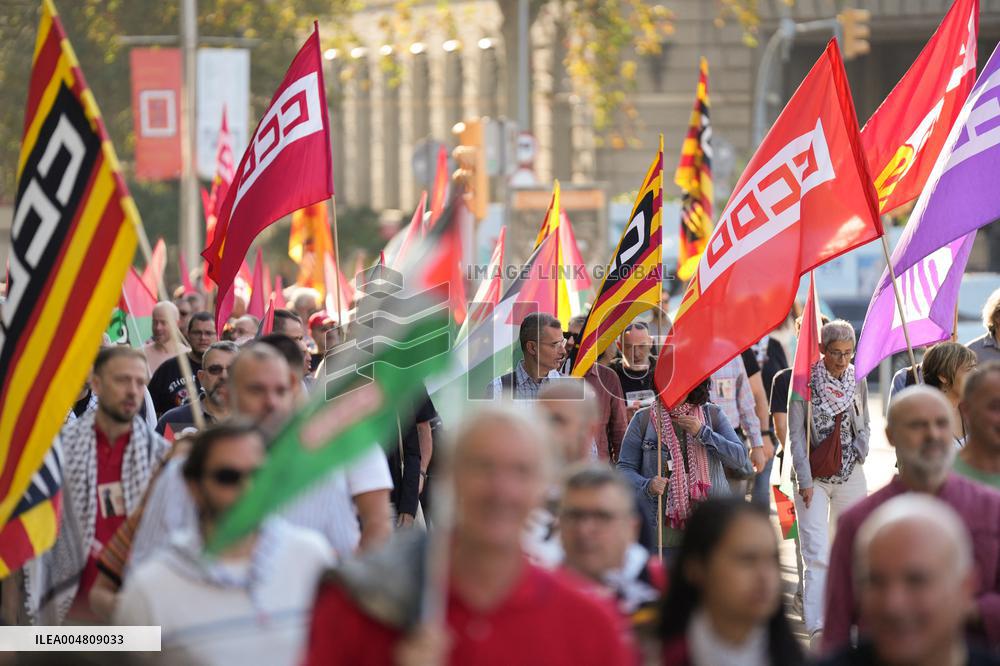 CCOO and UGT demonstrations in favor of Palestine - Barcelona