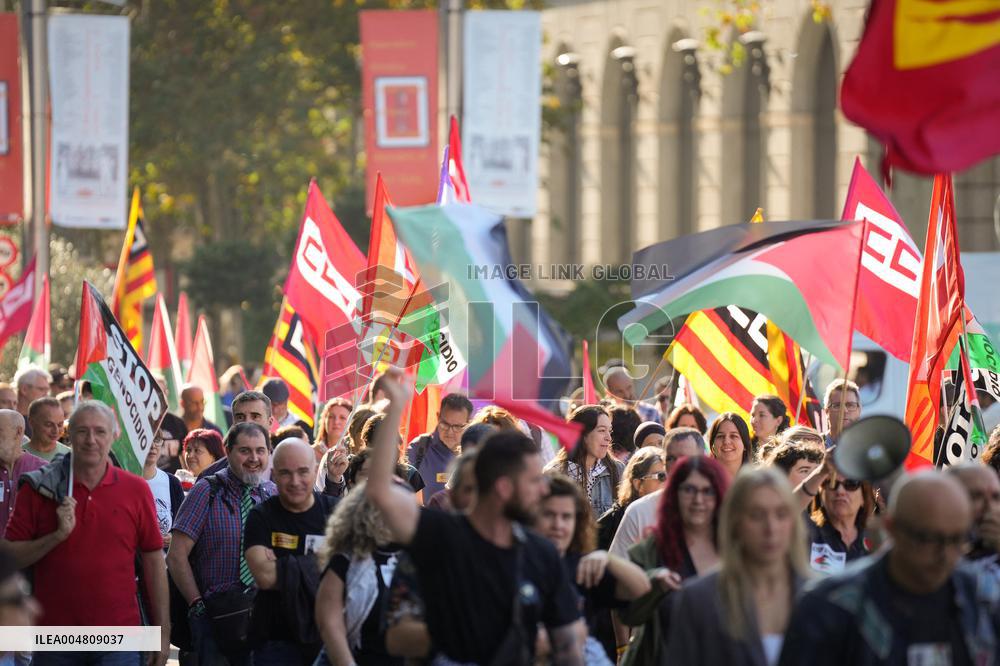 CCOO and UGT demonstrations in favor of Palestine - Barcelona