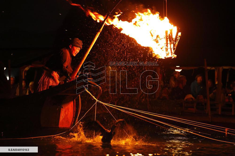 End of cormorant fishing season in central Japan