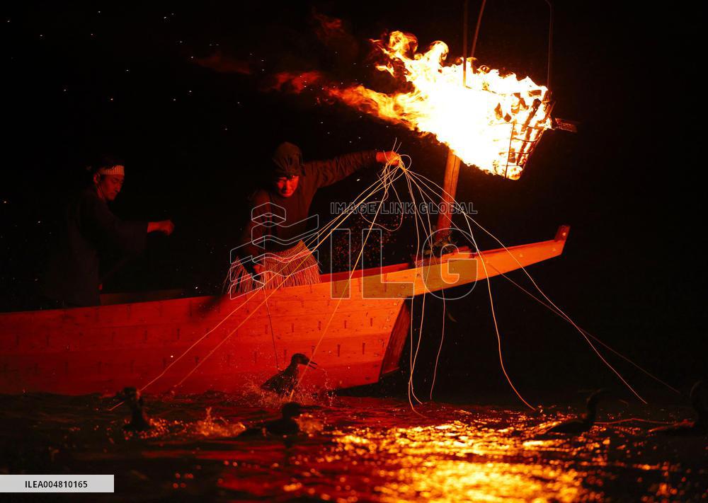 End of cormorant fishing season in central Japan