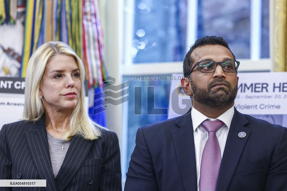 US President Donald Trump and FBI Director Kash Patel speak in the Oval Office