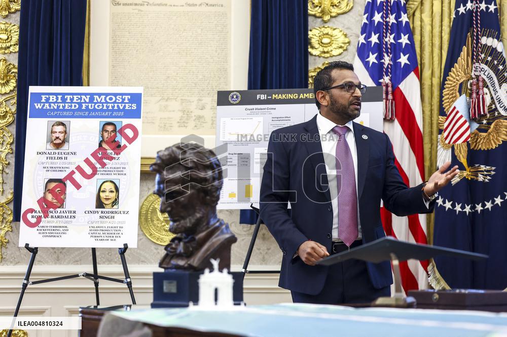 US President Donald Trump and FBI Director Kash Patel speak in the Oval Office