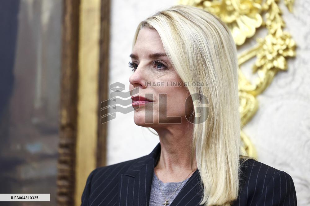 US President Donald Trump and FBI Director Kash Patel speak in the Oval Office