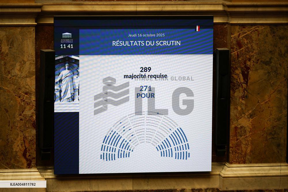 No-Confidence Motion Against Prime Minister Lecornu Government - Vote - Paris
