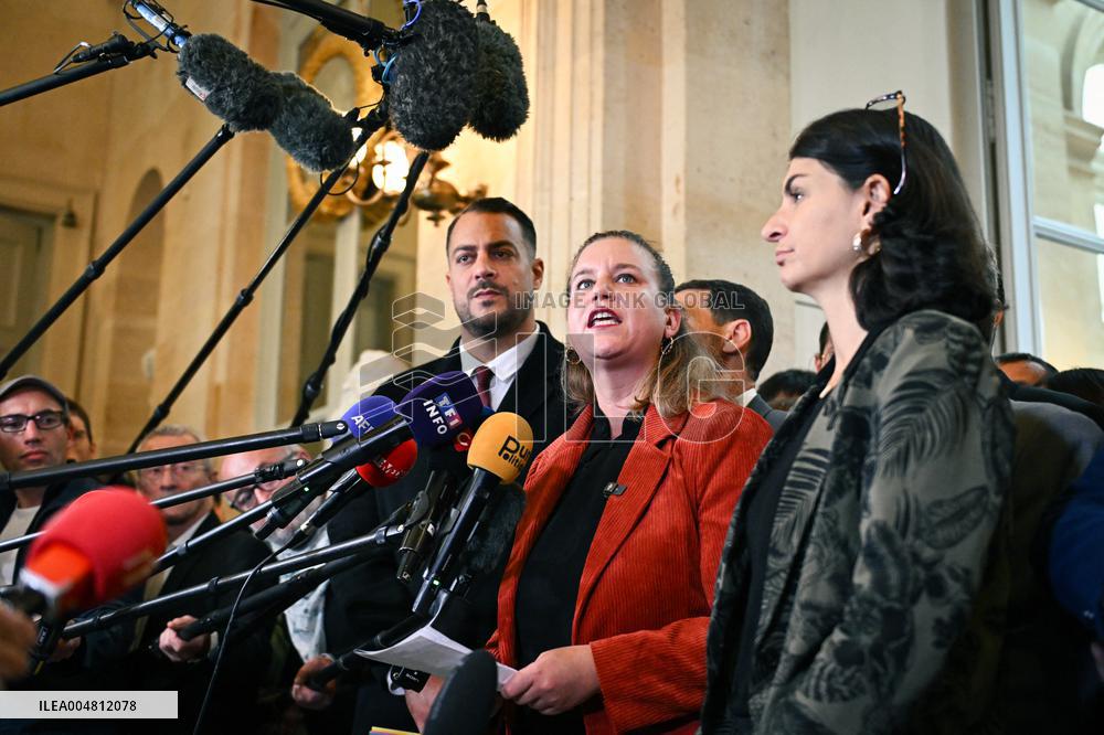 Motion de censure vote at the National Assembly in Paris FA