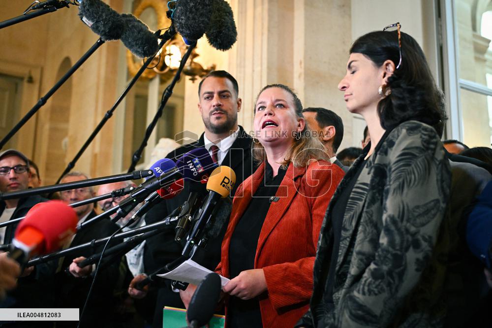 Motion de censure vote at the National Assembly in Paris FA