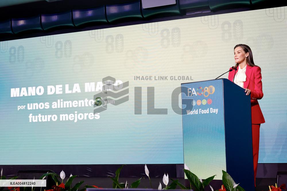 Queen Letizia Attends World Food Day 2025 Ceremony - Rome
