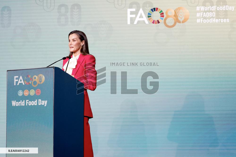 Queen Letizia Attends World Food Day 2025 Ceremony - Rome