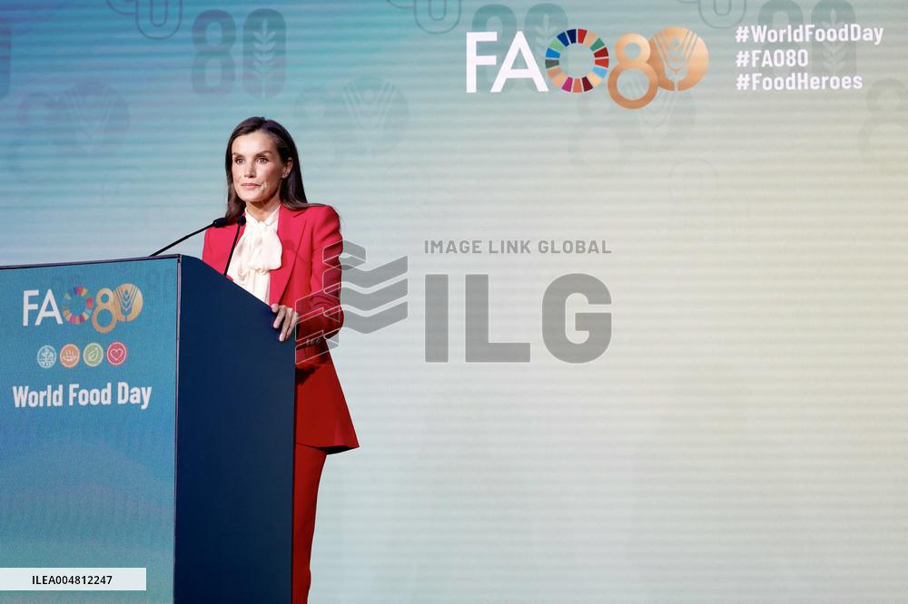 Queen Letizia Attends World Food Day 2025 Ceremony - Rome