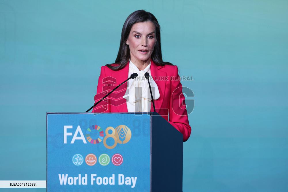 Queen Letizia Attends World Food Day 2025 Ceremony - Rome