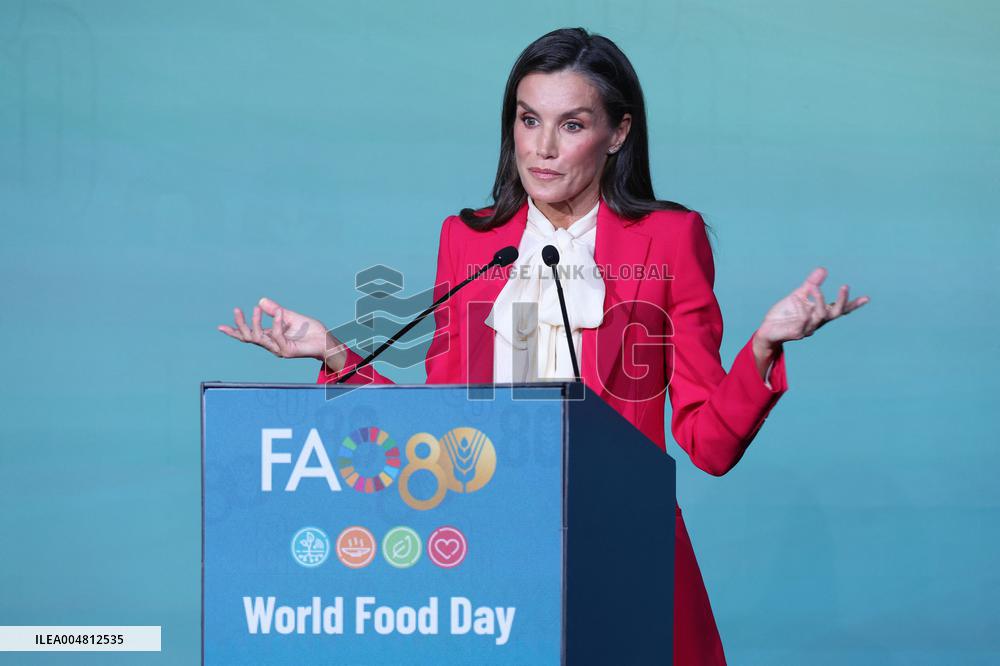 Queen Letizia Attends World Food Day 2025 Ceremony - Rome