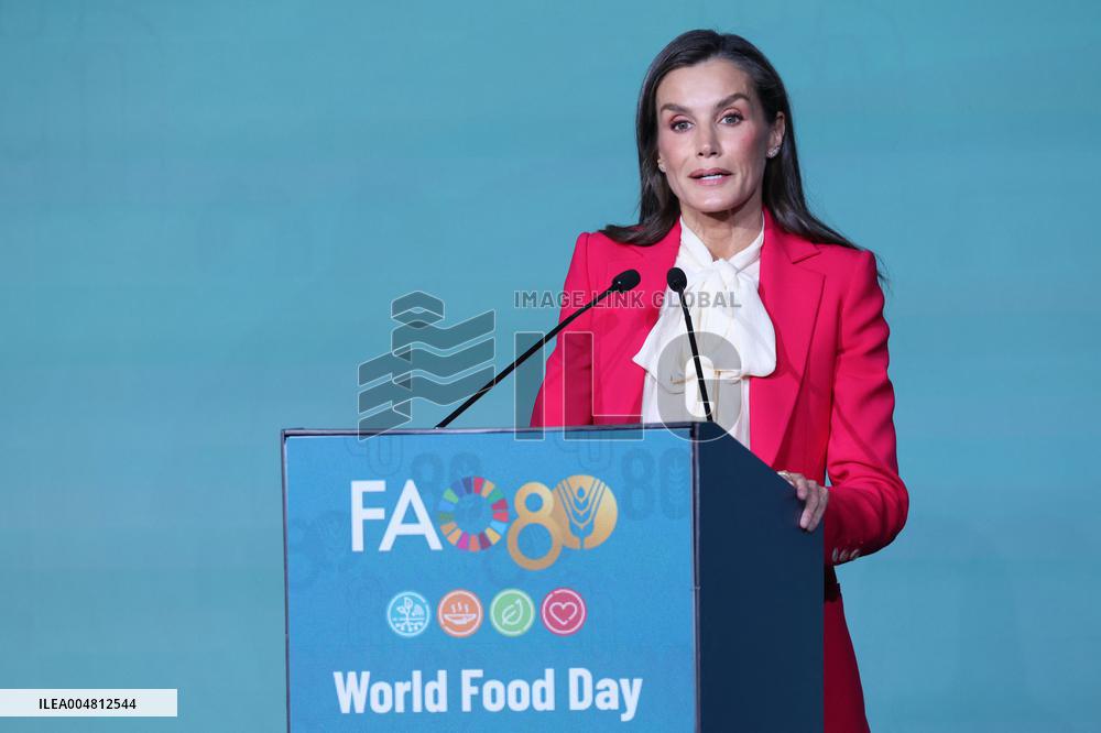 Queen Letizia Attends World Food Day 2025 Ceremony - Rome