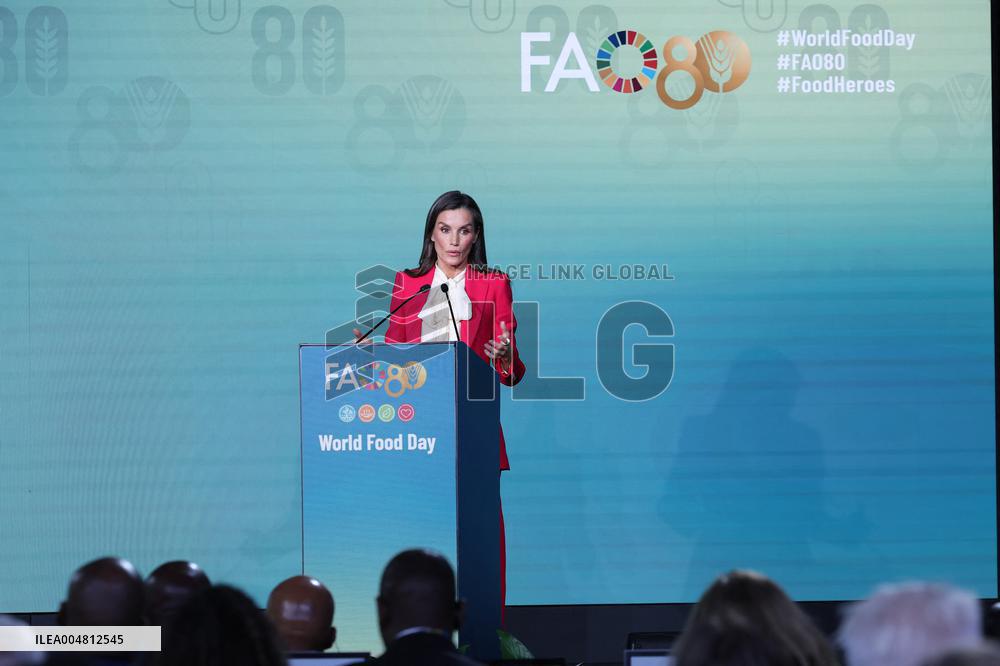 Queen Letizia Attends World Food Day 2025 Ceremony - Rome