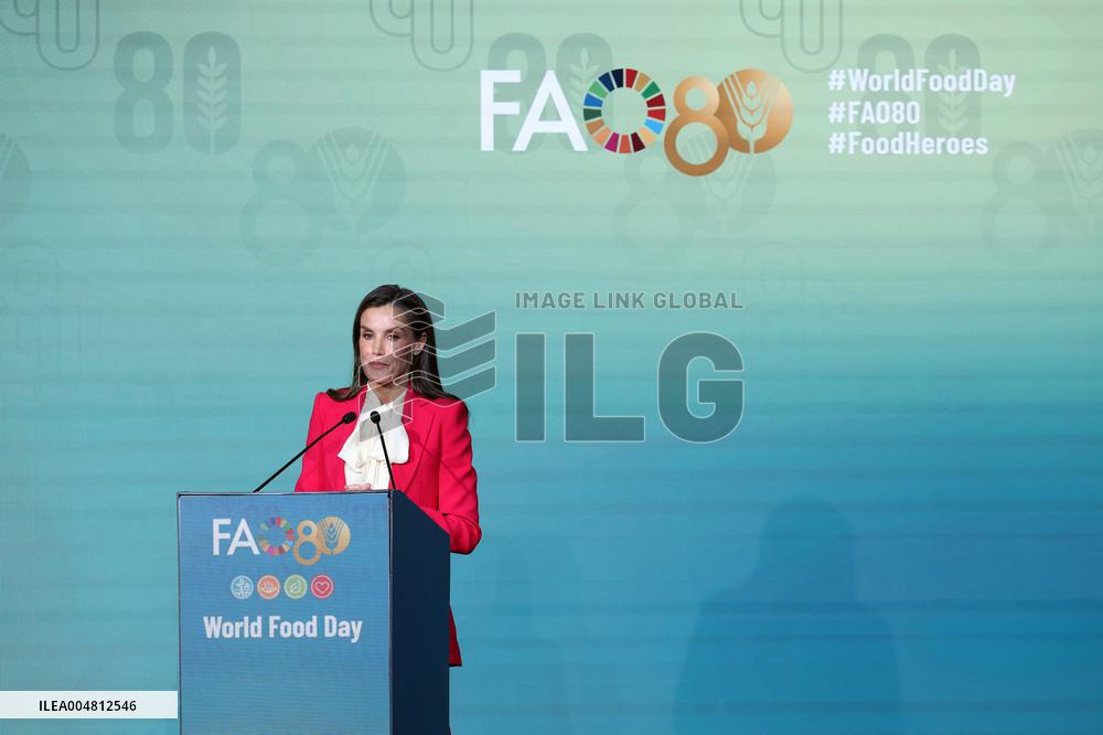 Queen Letizia Attends World Food Day 2025 Ceremony - Rome