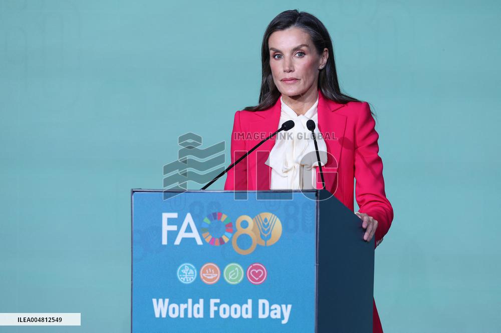 Queen Letizia Attends World Food Day 2025 Ceremony - Rome