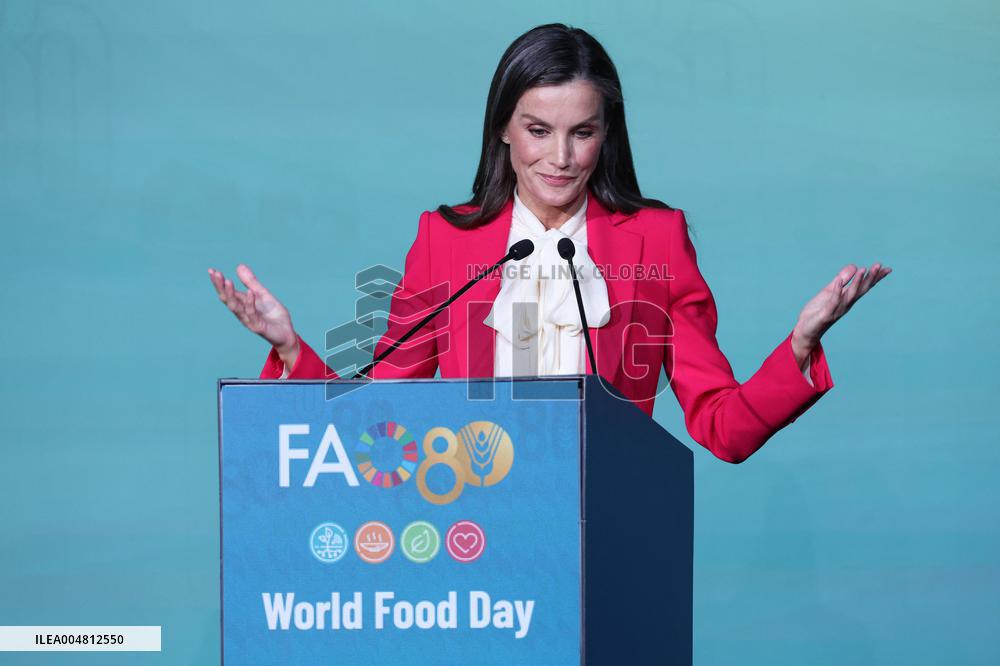 Queen Letizia Attends World Food Day 2025 Ceremony - Rome