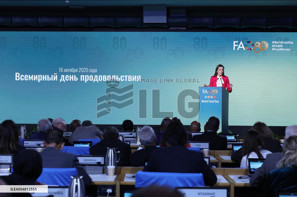 Queen Letizia Attends World Food Day 2025 Ceremony - Rome