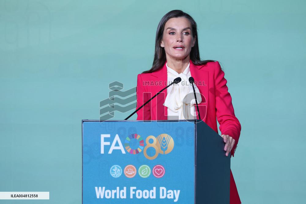 Queen Letizia Attends World Food Day 2025 Ceremony - Rome