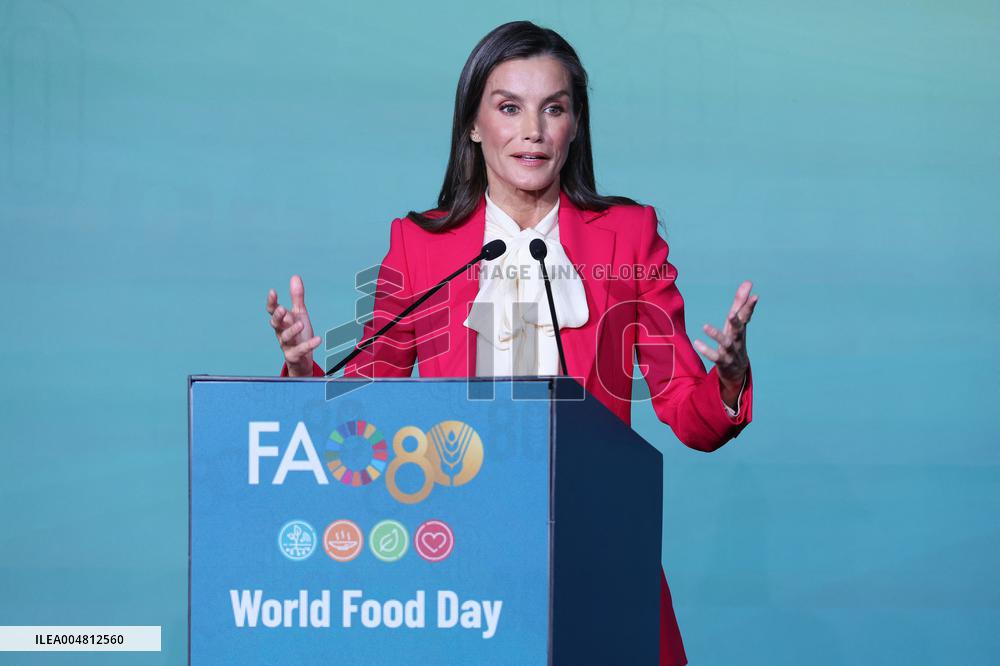 Queen Letizia Attends World Food Day 2025 Ceremony - Rome