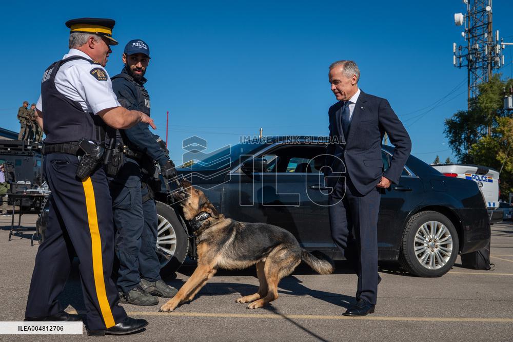 Mark Carney Visits an RCMP Detachment - Canada