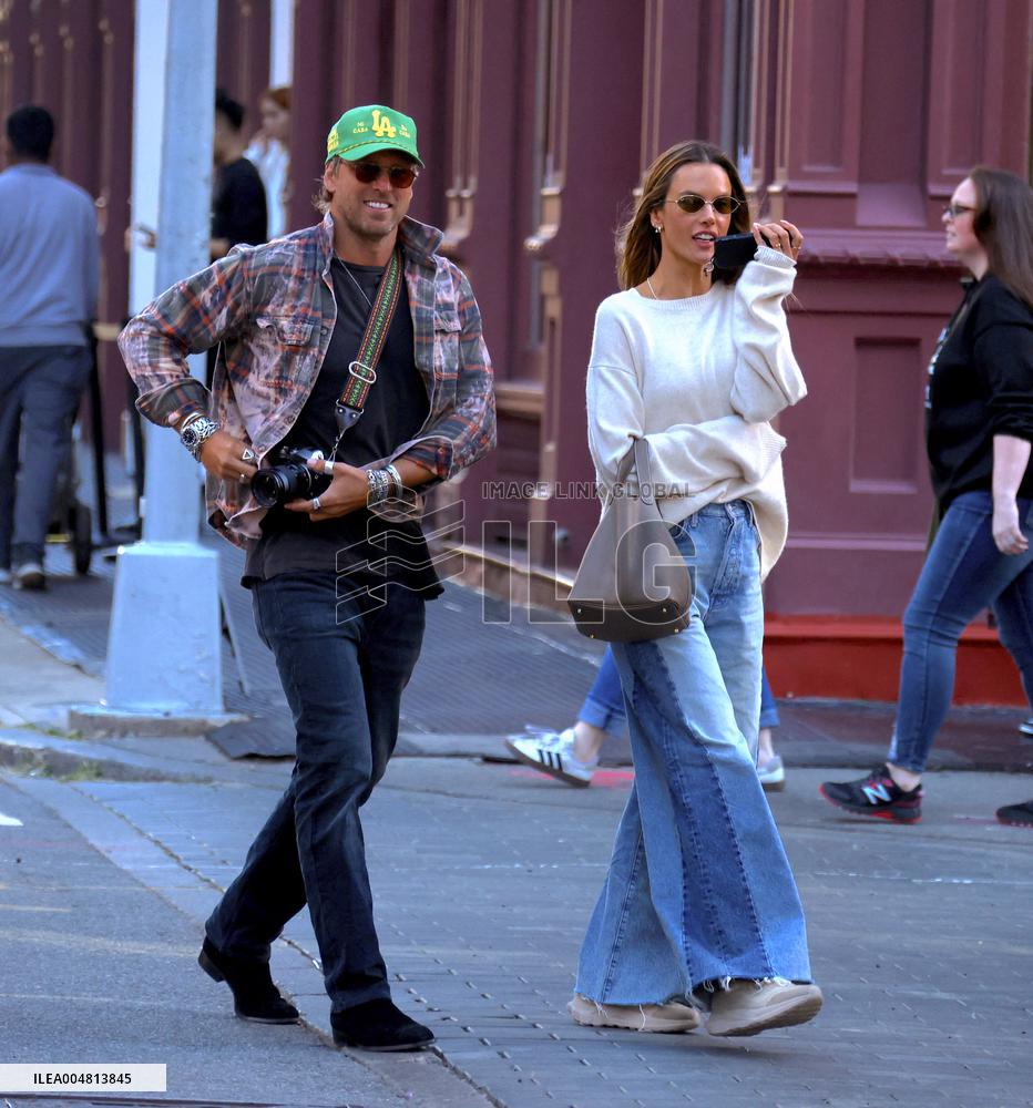Alessandra Ambrosio with her boyfriend out in New York
