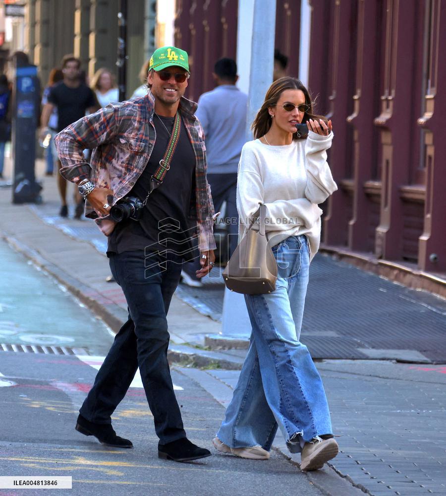 Alessandra Ambrosio with her boyfriend out in New York
