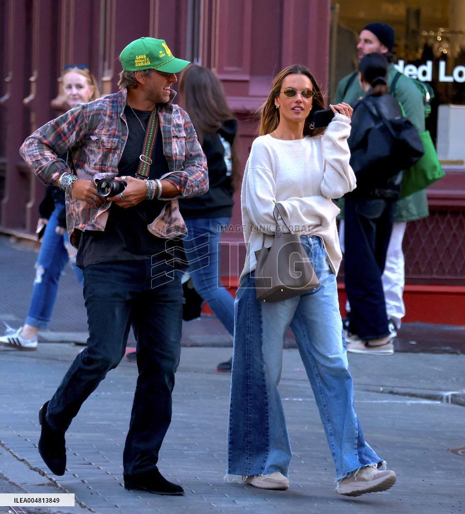 Alessandra Ambrosio with her boyfriend out in New York