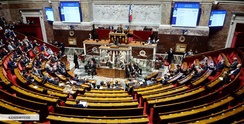 Motion De Censure Vote at The National Assembly - Paris