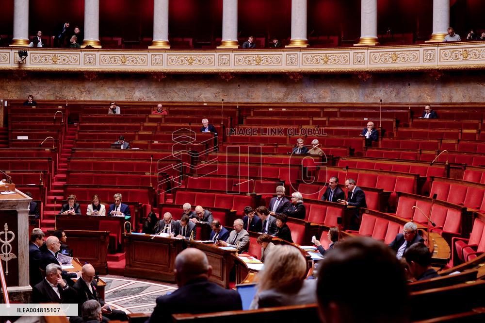 Motion De Censure Vote at The National Assembly - Paris