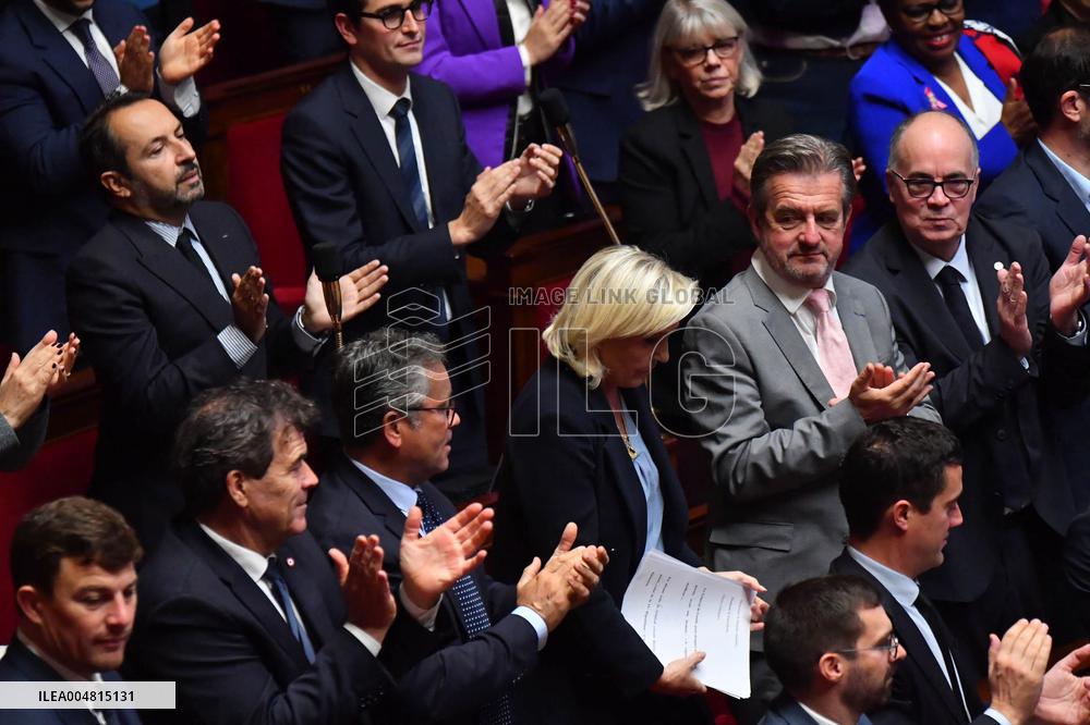 Motion De Censure Vote at The National Assembly - Paris