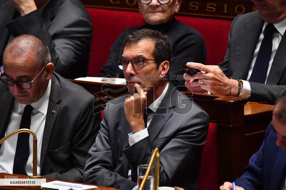 Motion De Censure Vote at The National Assembly - Paris